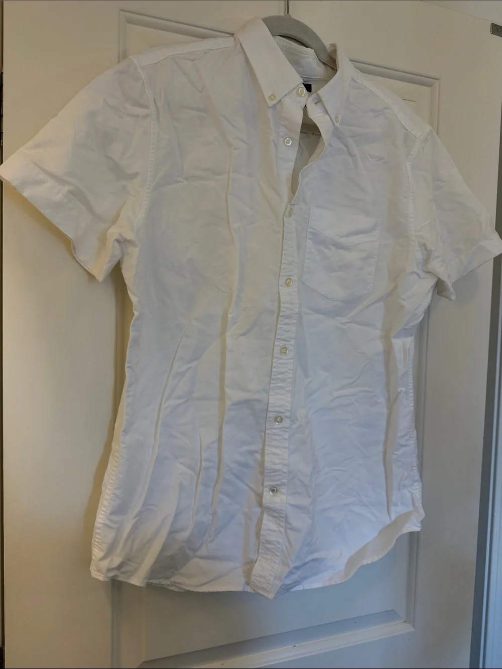 Banana Republic White Grant Slim Fit Oxford Shirt - Label View